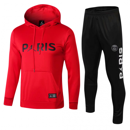 Kids PSG Air Jordan 18/19 Hoodie Sweat Top Tracksuit Red With Pants